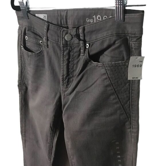 NWT Gap 1969 Always Skinny Low Rise Stretch Skimmer Gray Jeans Size 26 - Picture 6 of 7